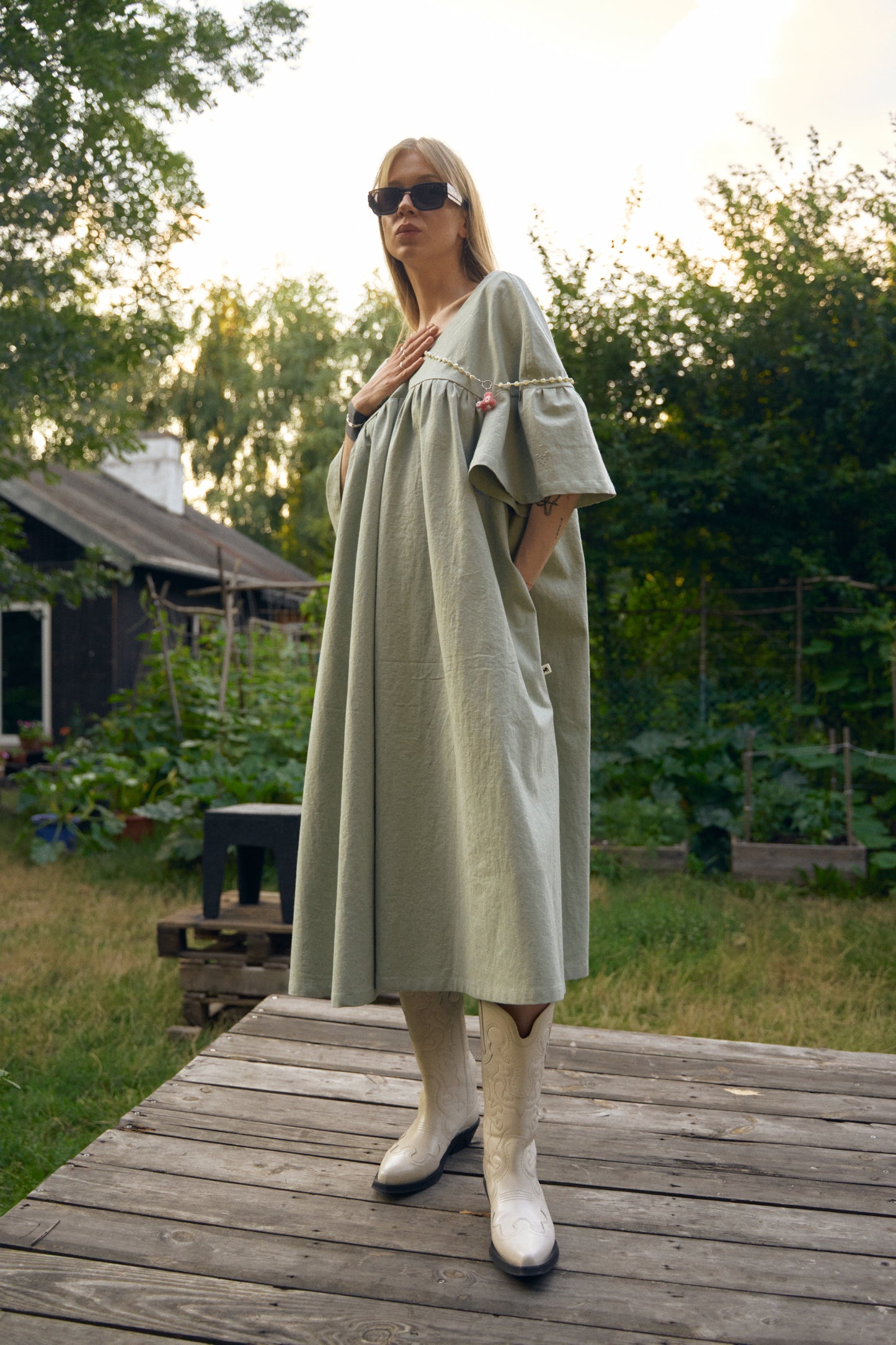 Linen Dress “Dry Mint”