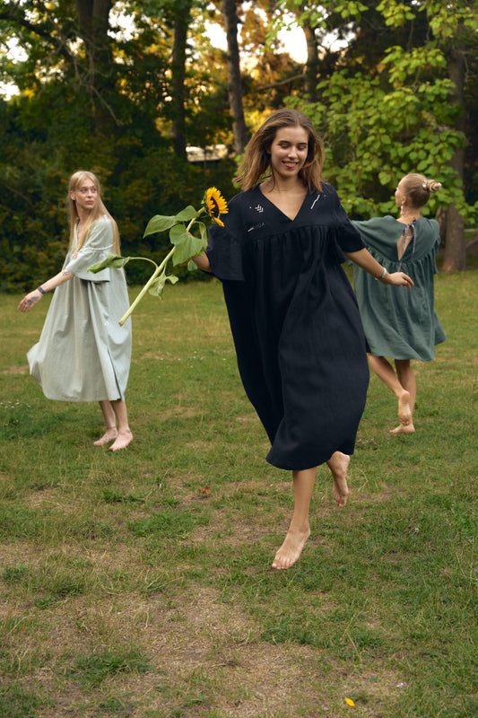 Linen Dress "Black"