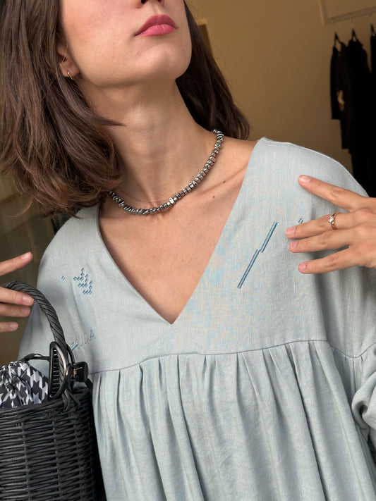 Linen Dress "Fresh Sky"