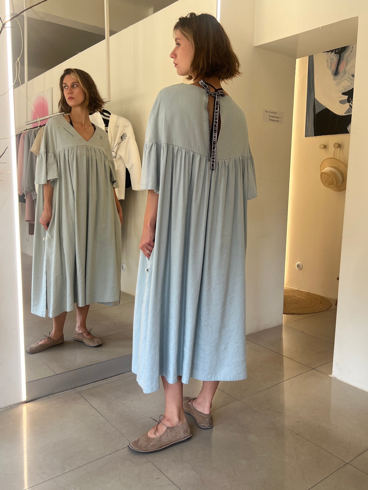 Linen Dress "Fresh Sky"