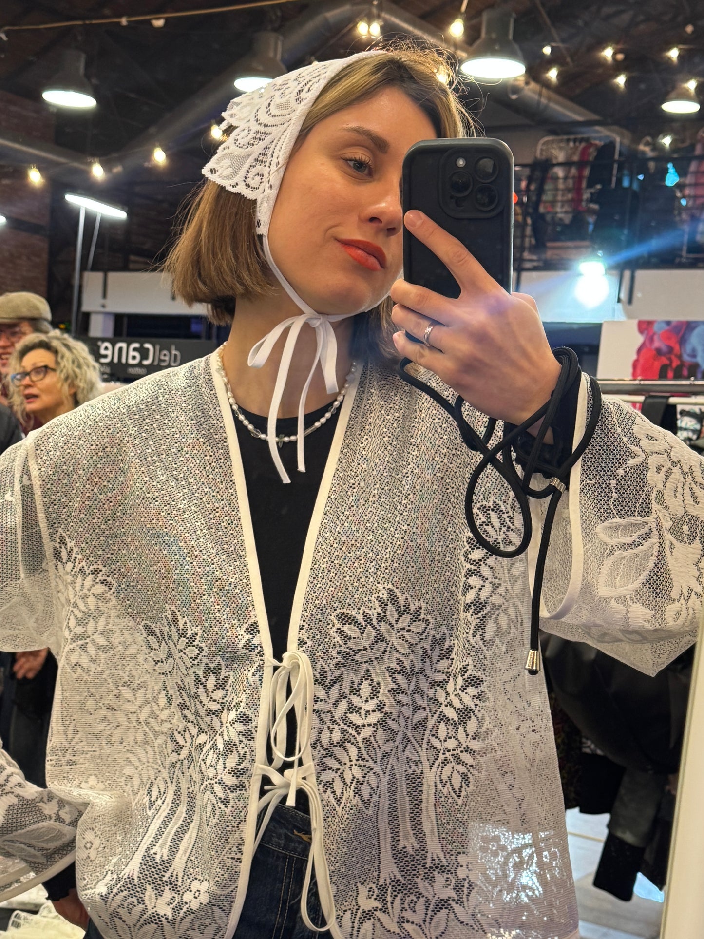 Scarf made from vintage curtain