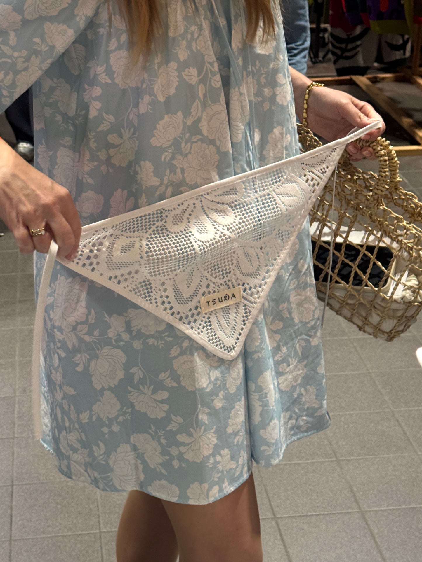 Scarf made from vintage curtain