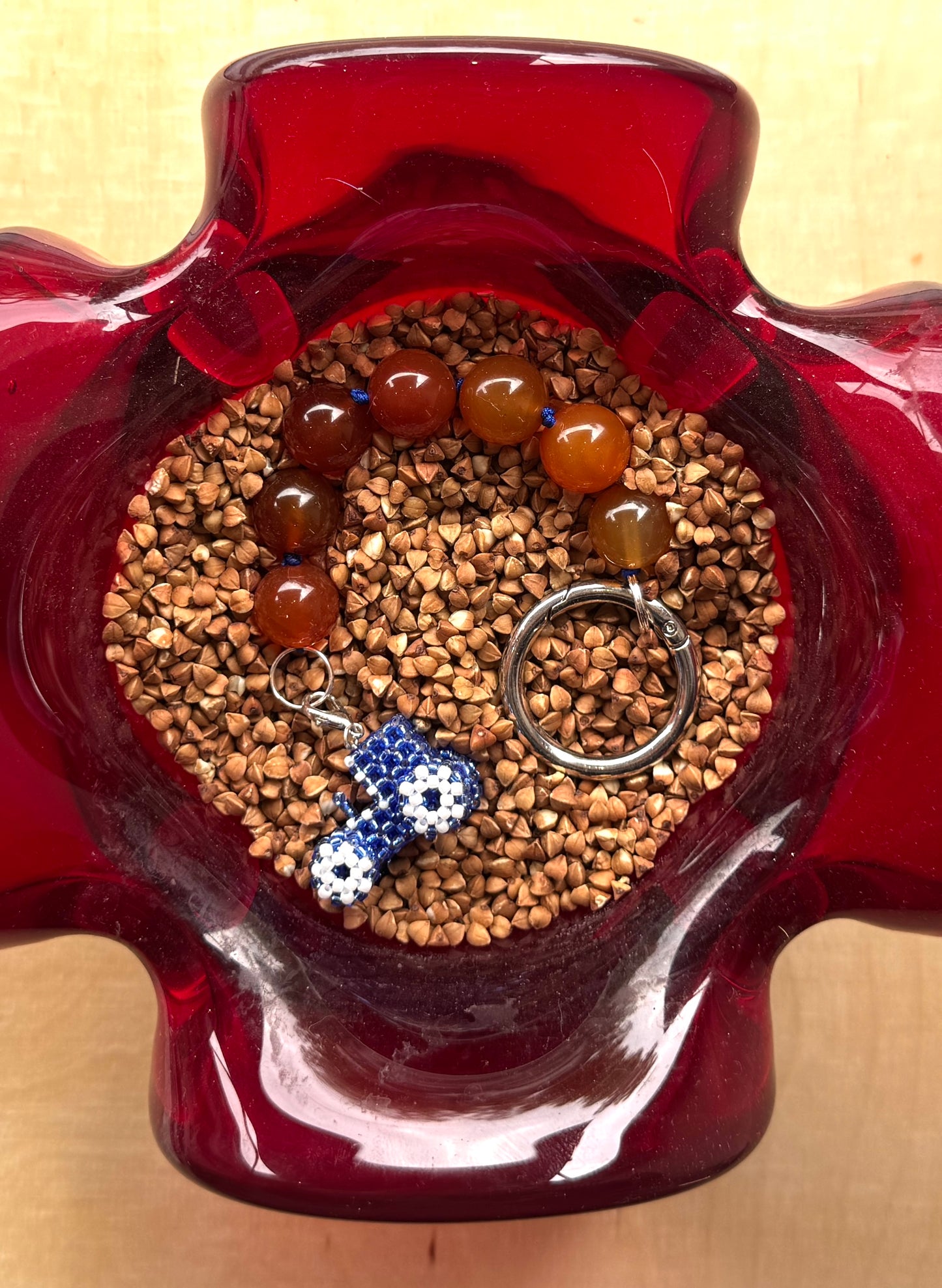 Keychain with clasp and a tractor